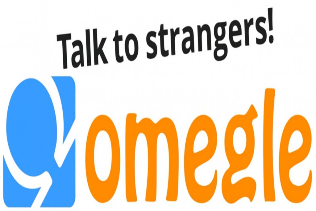 Omegle homepage interface showing free random video chat, chat with girls, talk anonymously with strangers worldwide in real time