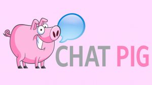 Chatpig Logo with keywords random video chat, anonymous chat online, chat with girls, live cam chat, free random chat platform.