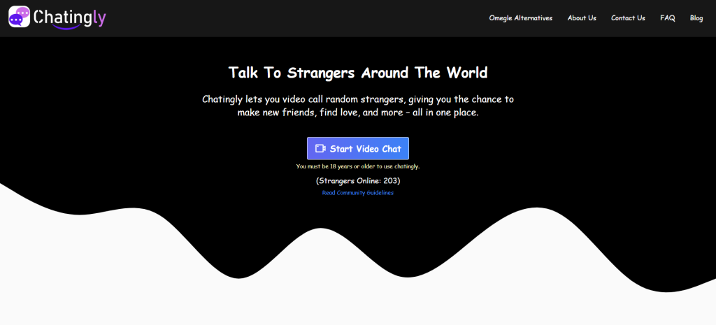 Chatingly random video chat screenshot on laptop – free cam chat, chat live with girls, random chat with strangers, and chat anonymously online.