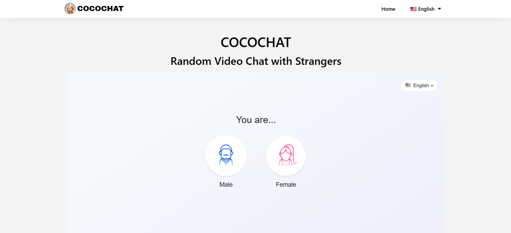 Cocochat homepage screenshot of online cam platform offering random video chat, cam to cam, and live face-to-face interactions