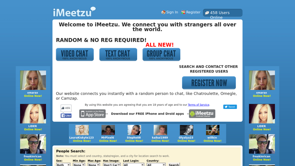 iMeetzu cam live with girls and strangers worldwide using online cam-to-cam random pairing system