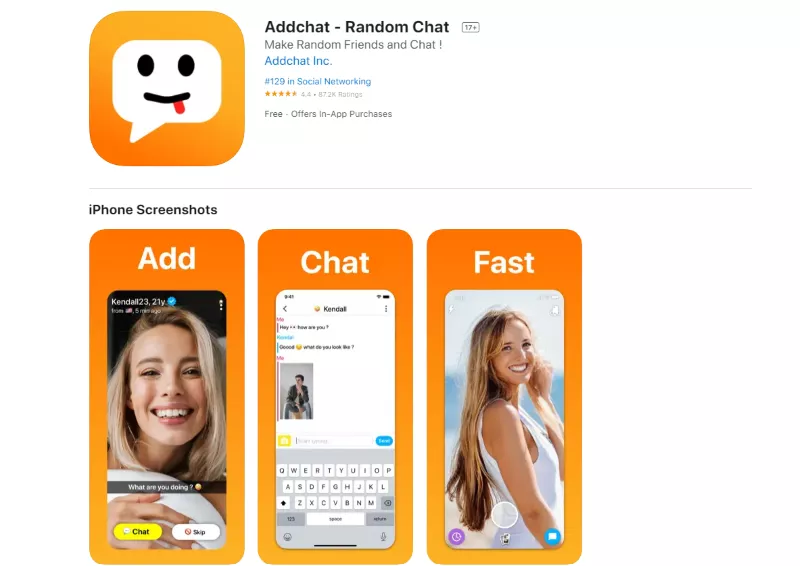 People chatting live on Addchat Random Chat – free cam chat, random video chat, Omegle alternative, SlutRoulette alternative, and cam to cam chat to talk to strangers online.