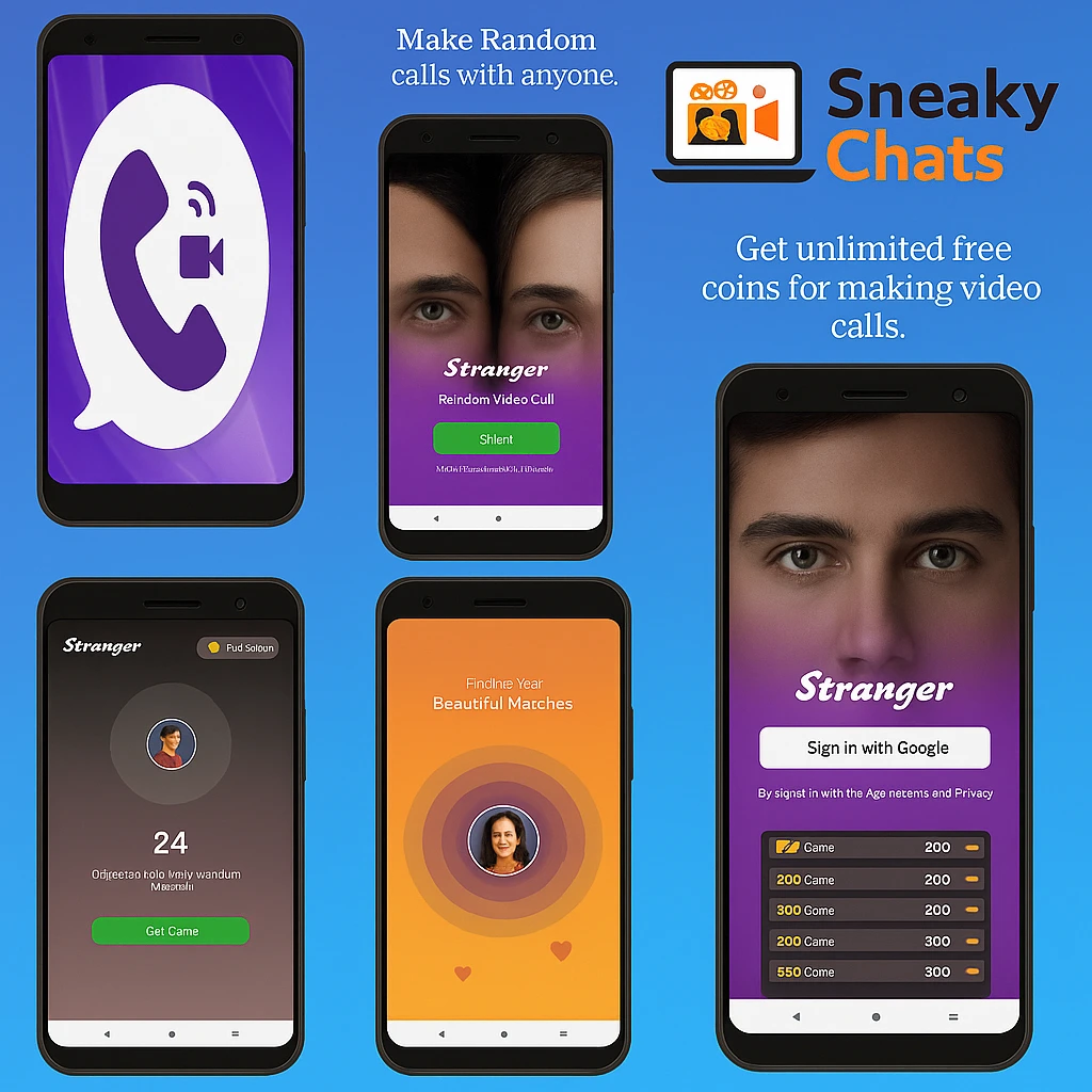 Random video call illustration showing users meeting new people worldwide through anonymous video chat