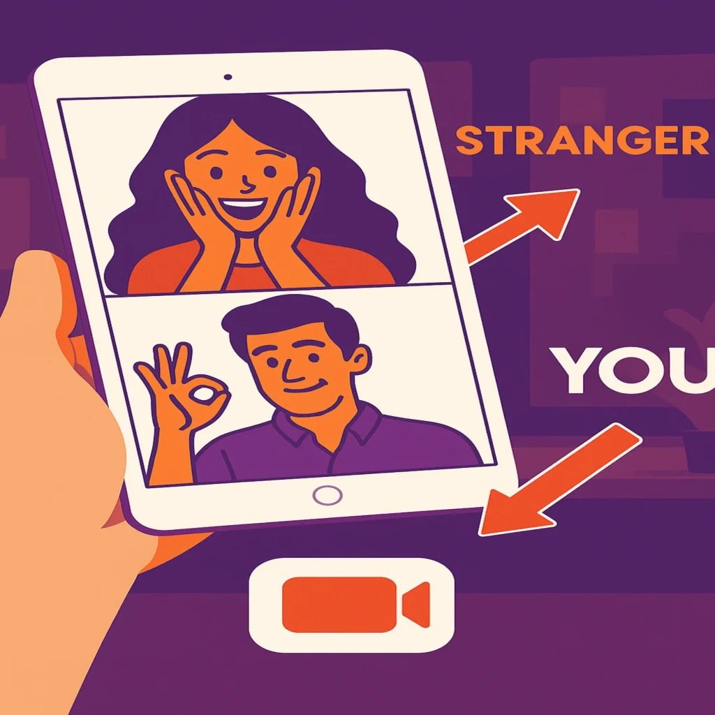 Video Chat With Strangers homepage showing random video chat platform to meet and talk to strangers online