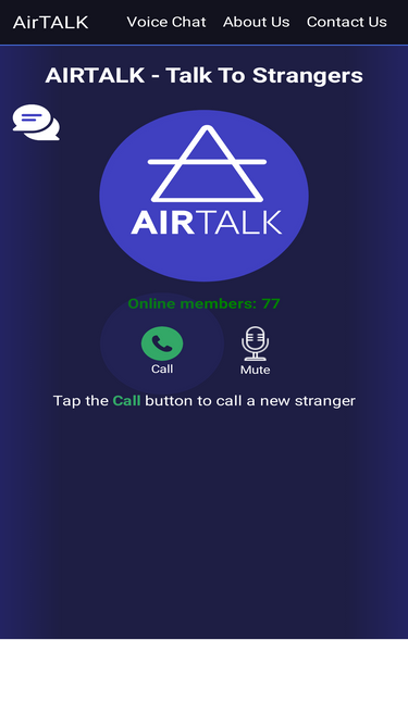 AirTALK webcam chat interface showing live cam-to-cam conversation layout and random pairing system.