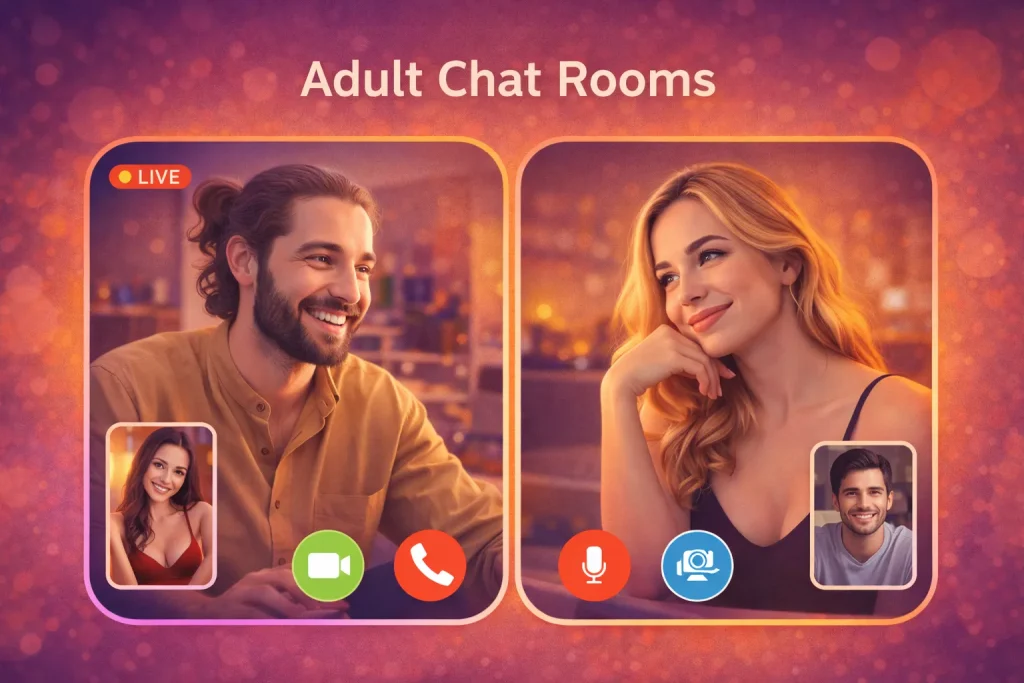 adult chat rooms image showing random video chat and anonymous face to face interactions with adults online