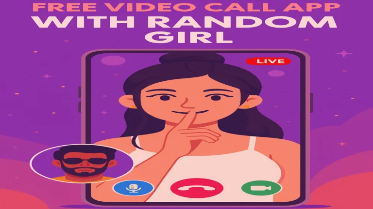 Free video call with random girl keyword icon representing live girl cam chat, 1v1 female video chat, and anonymous video calling apps
