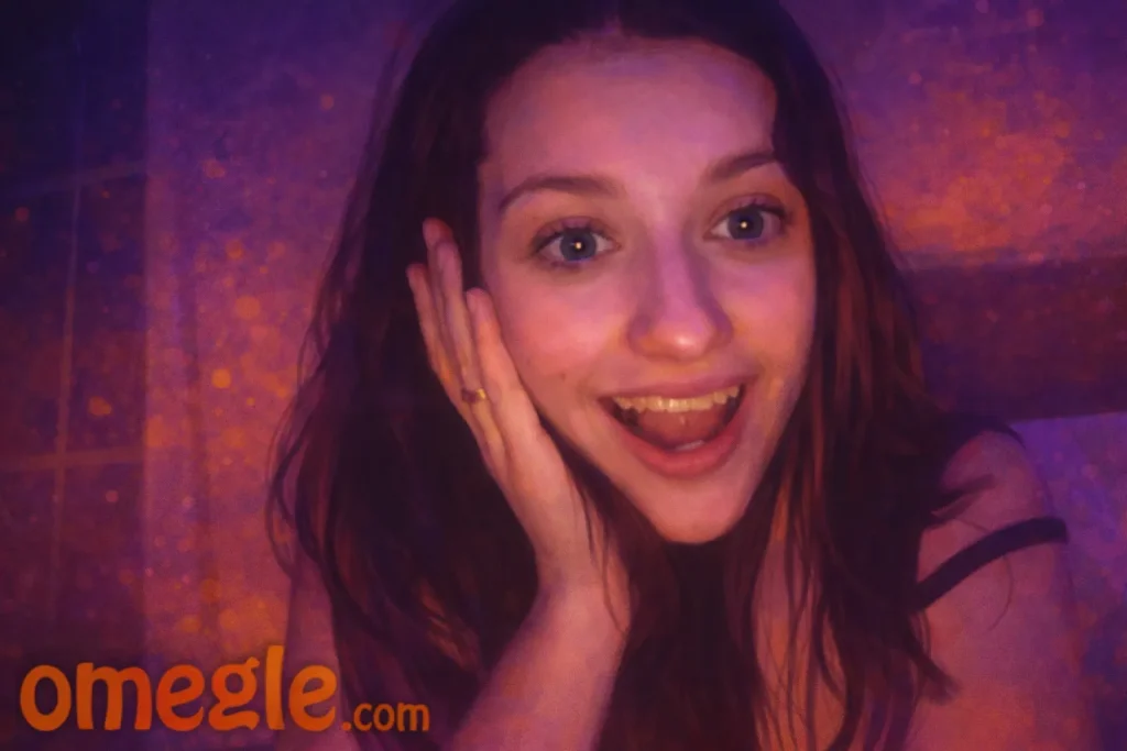 omegle girl chat search term visual showing random video chat with women online and face to face cam to cam interactions