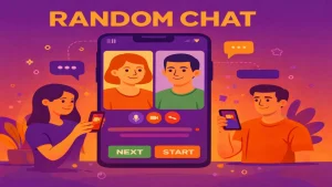 random chat interface promoting chat to strangers online with instant matching and safe moderated video chat options
