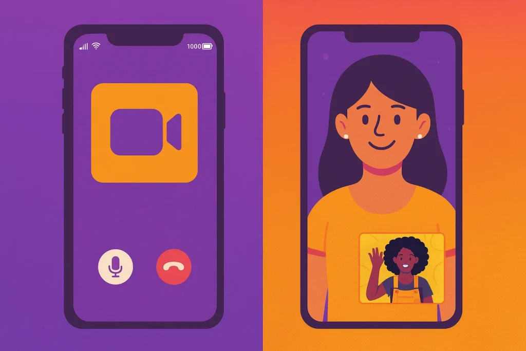Interface showing video chat platforms with live cam features, instant pairing system, anonymous chat tools, and online 1v1 webcam conversations