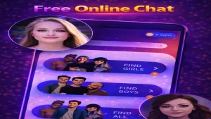 free online chat image showing random video chat with strangers and instant face to face interactions online