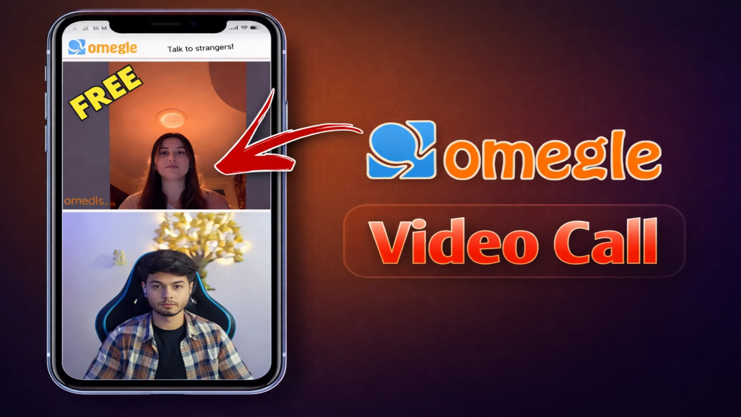 omegle video call image showing random video chat with strangers and live face to face interactions online
