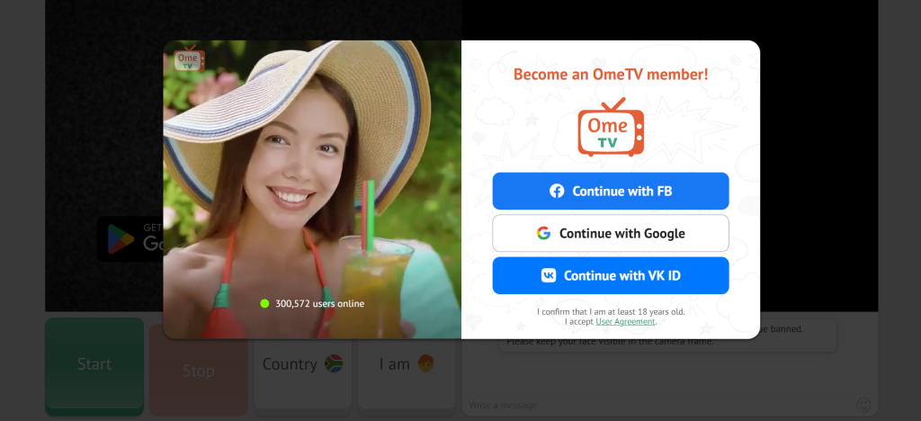 ometv alternative image showing random video chat platform with anonymous pairing system and live face to face interactions with strangers online