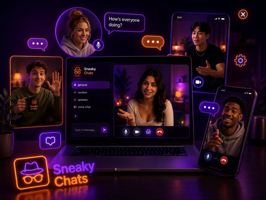 Friends exploring no-registration chat rooms during live online session