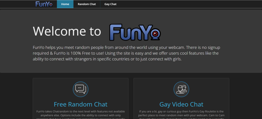 Funyo homepage for free webcam chat online